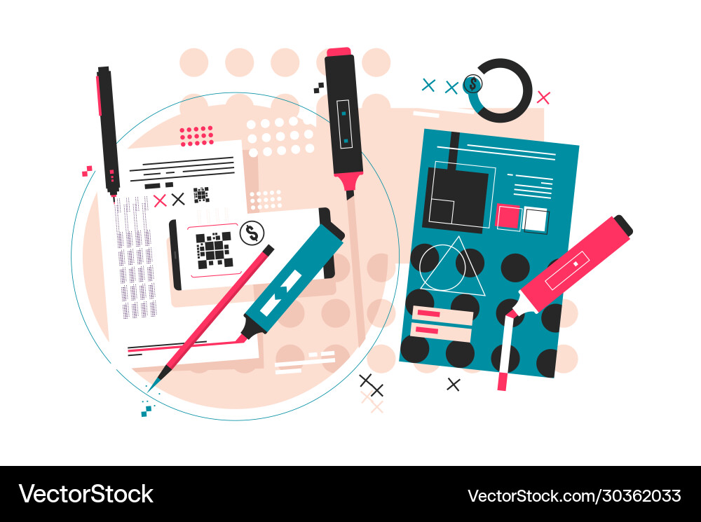 Redaction & Proofreading Notes Vector Image