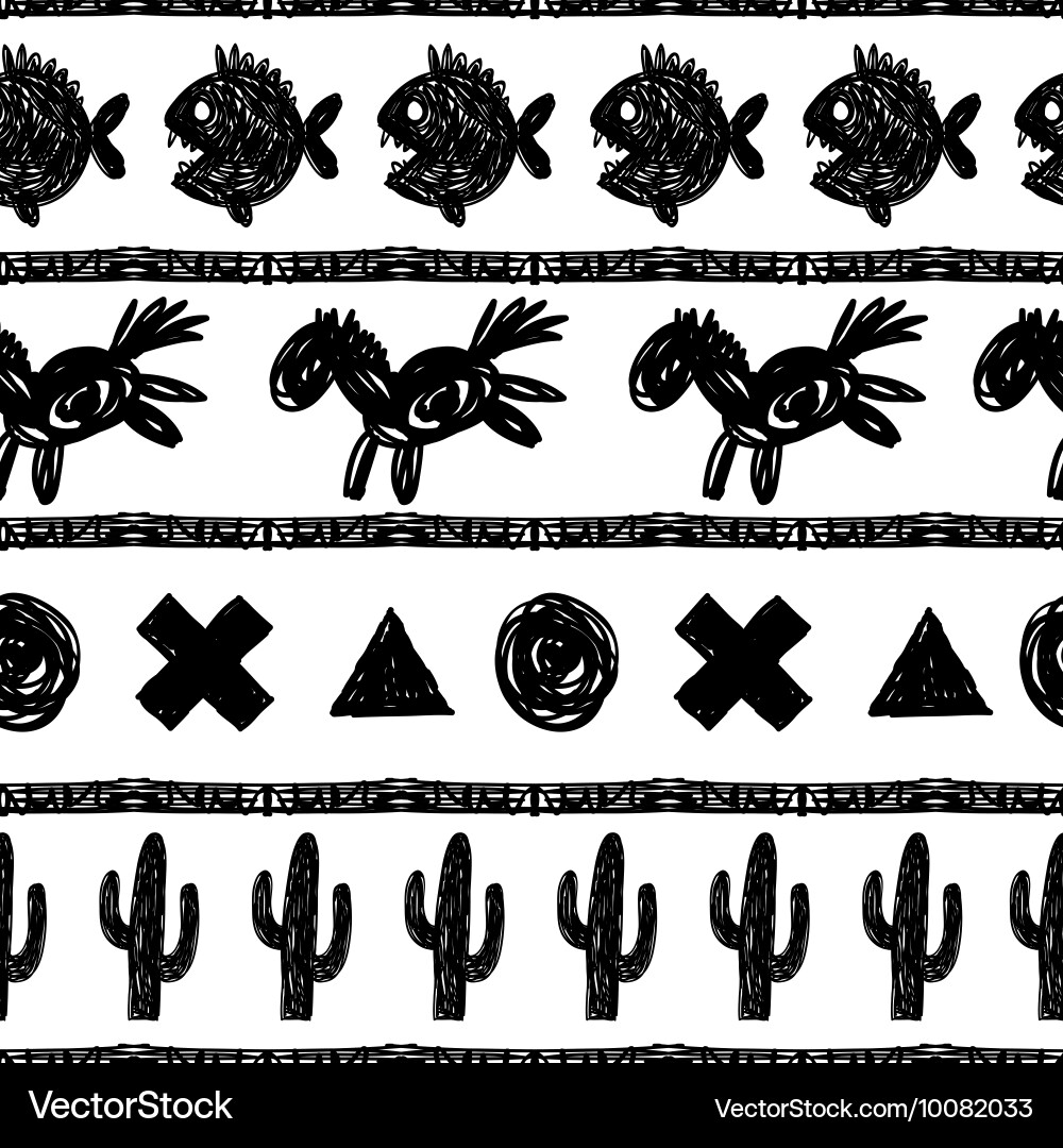 Seamless pattern in the style of boho Vector Image