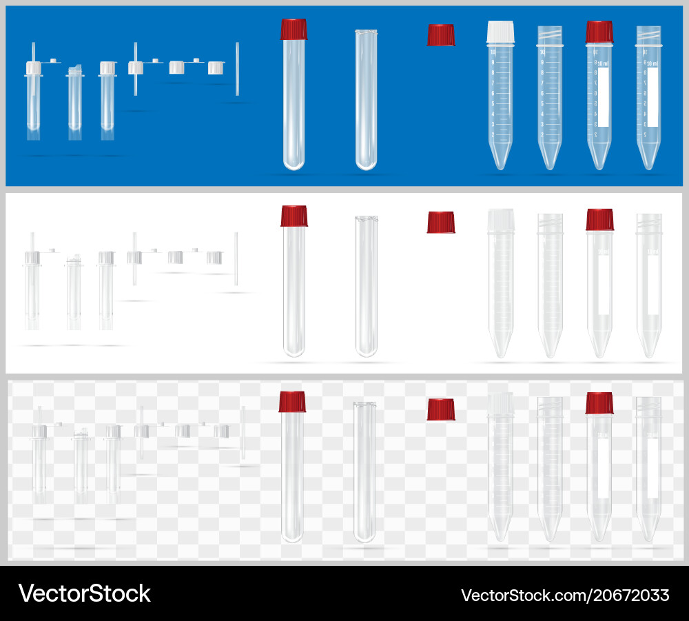 Sterile containers for analysis open and closed Sterile containers for analysis open and closed vector image