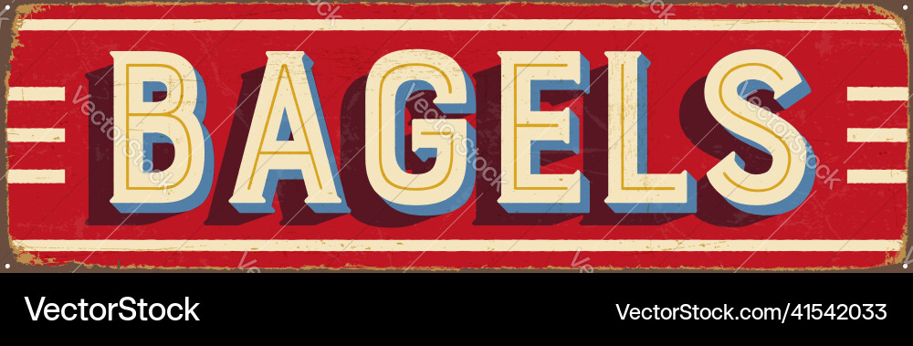 Vintage bagels metal sign Vintage bagels metal sign vector image