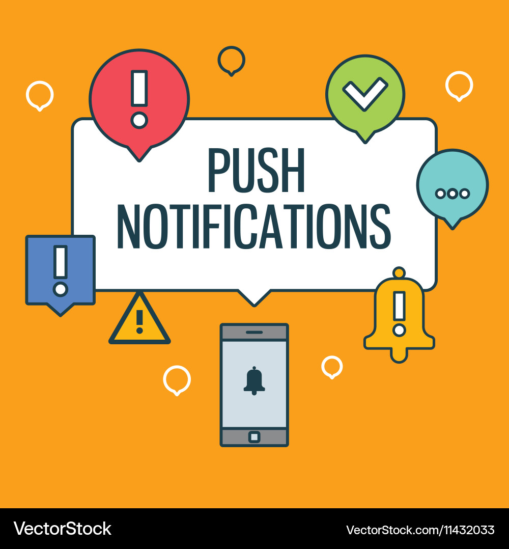 Web push notifications for your website Vector Image