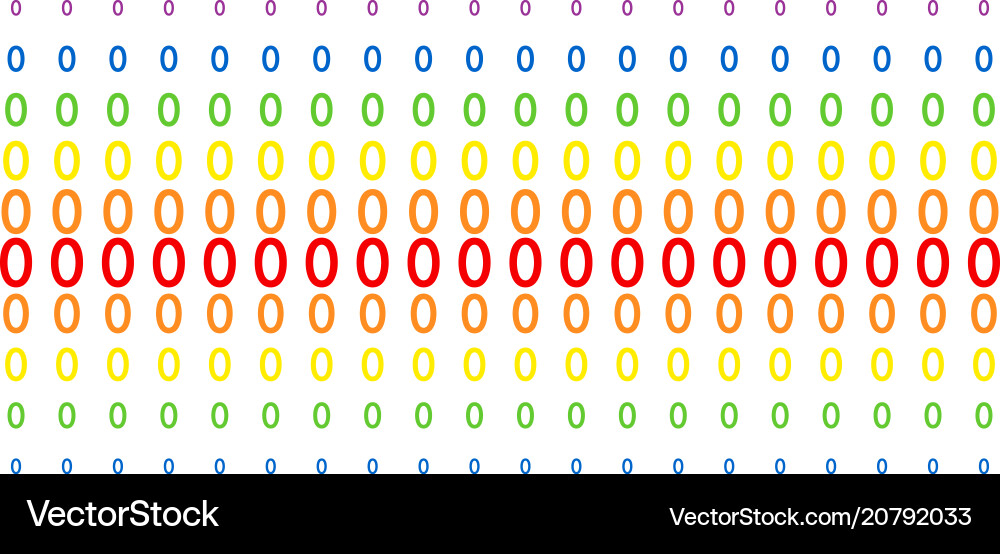 Zero digit shape halftone spectral grid vector image