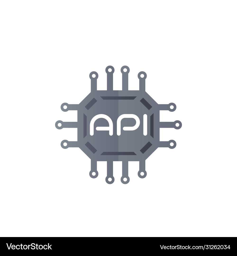 Api icon software integration vector image