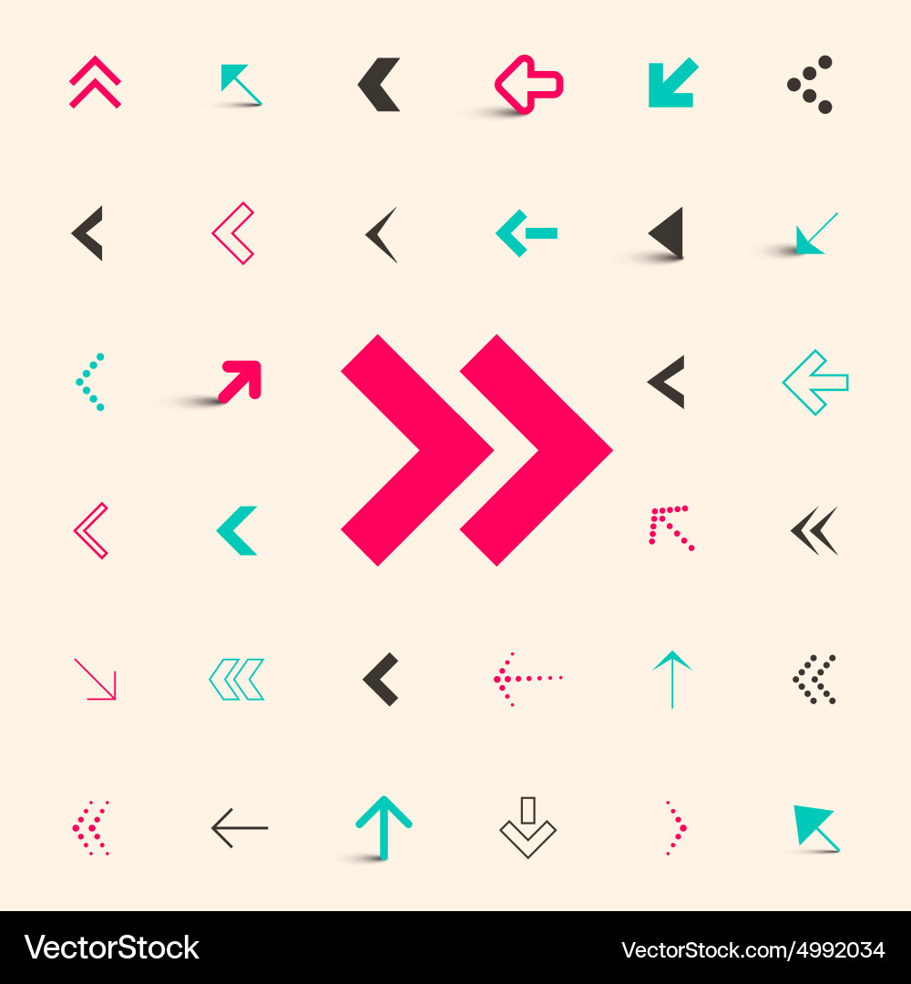 Arrows buttons set vector image