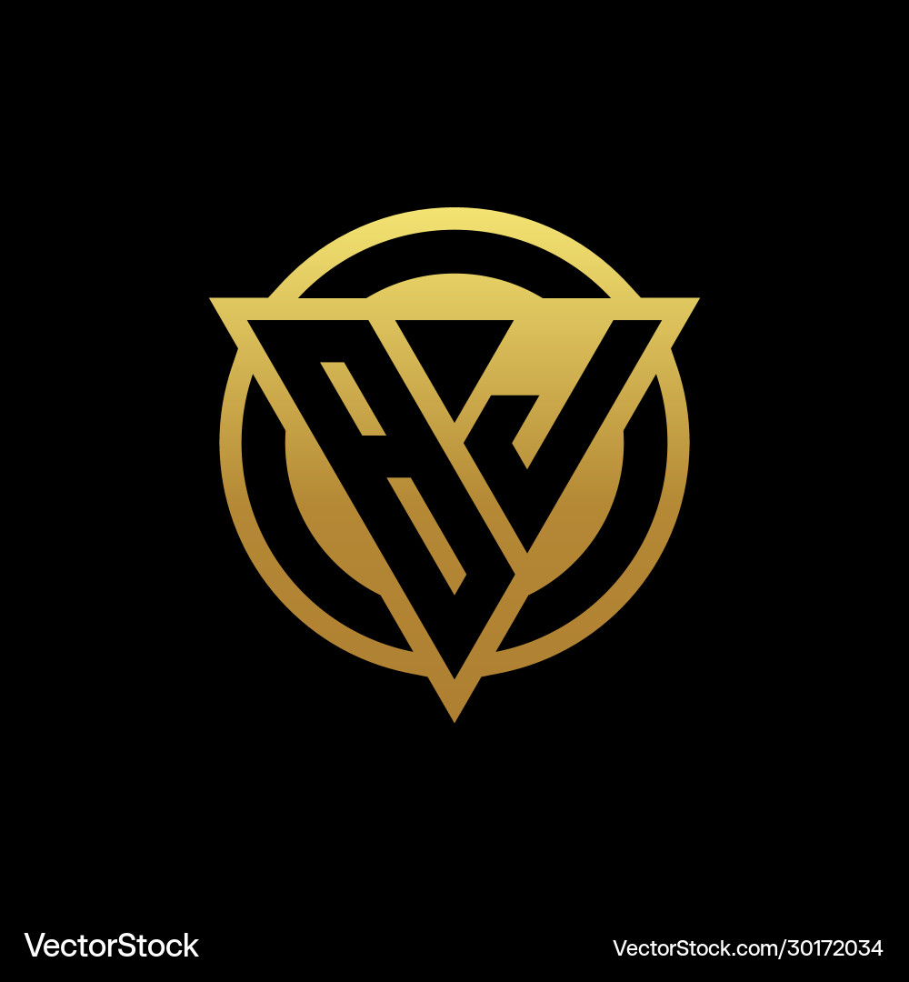 Bj logo monogram with triangle shape and circle Bj logo monogram with triangle shape and circle Vector Image