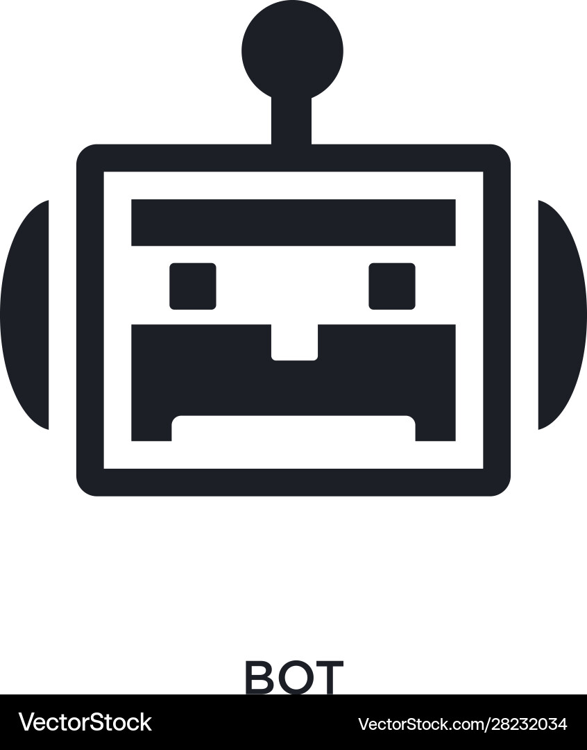Black bot isolated icon simple element from vector image