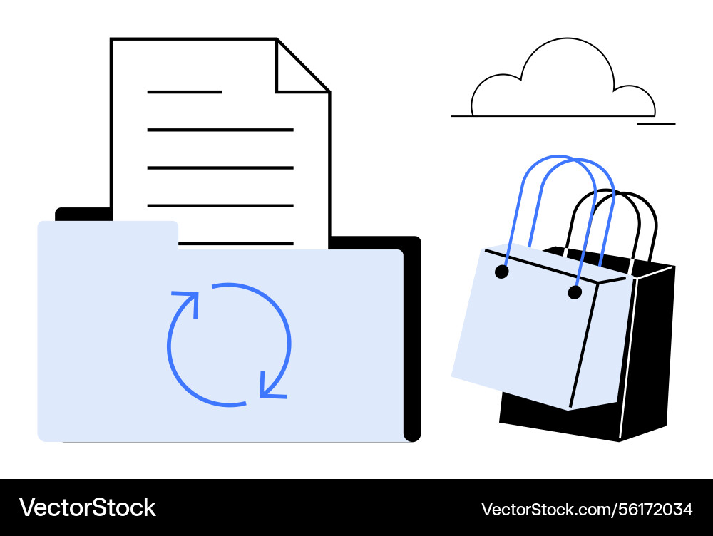 Cloud integration and document synchronization Vector Image