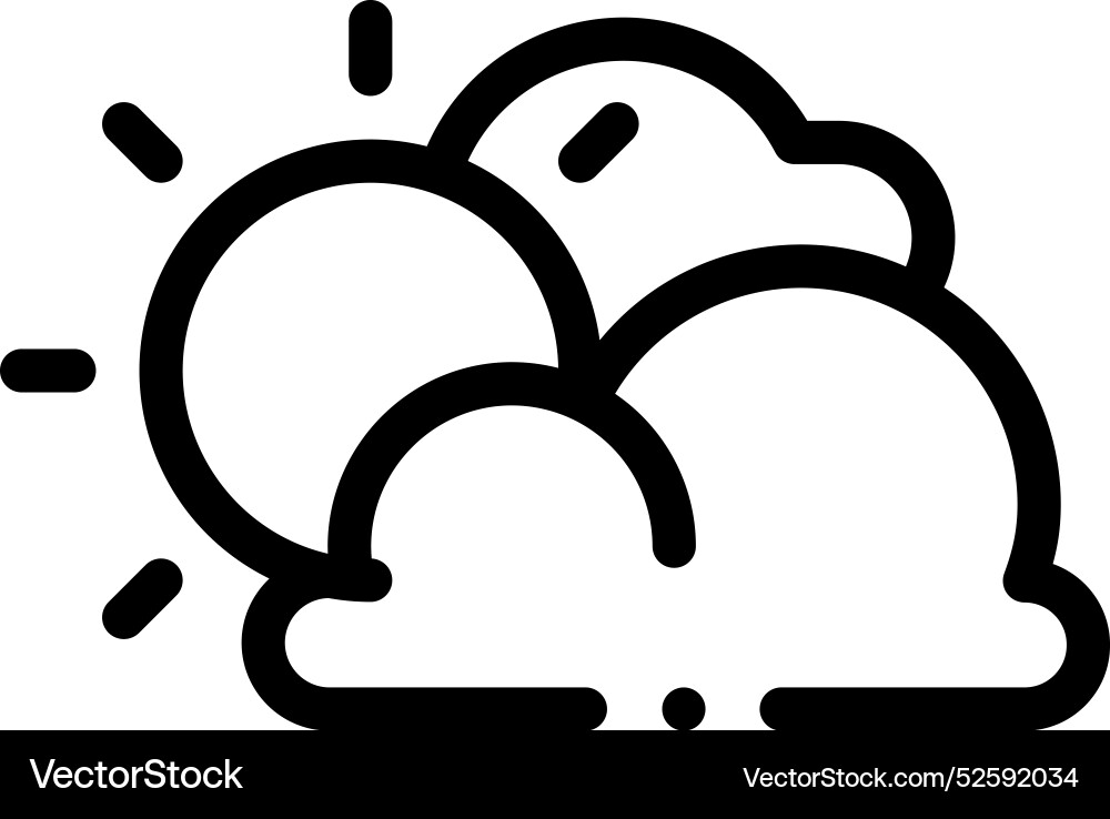 Cloudy icon thin linear style design isolated Cloudy icon thin linear style design isolated vector image