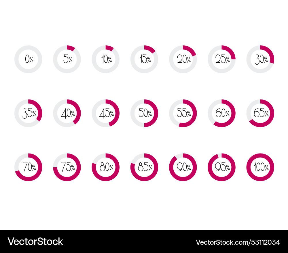 Collection loading bar status icon set of loaded Vector Image