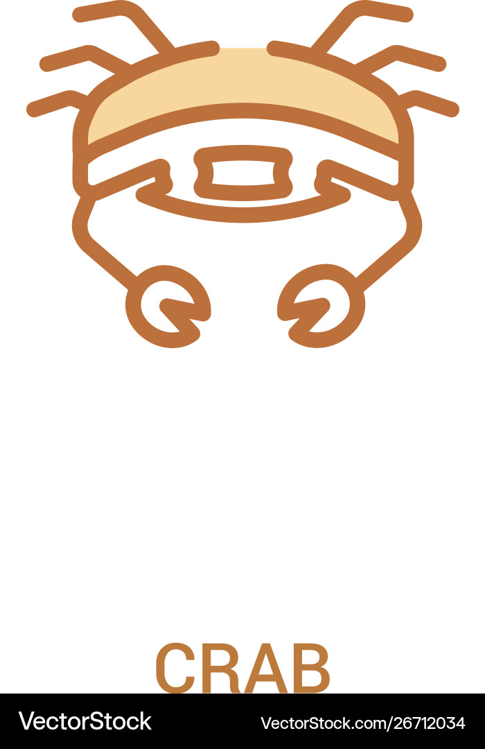 Crab concept 2 colored icon simple line element vector image