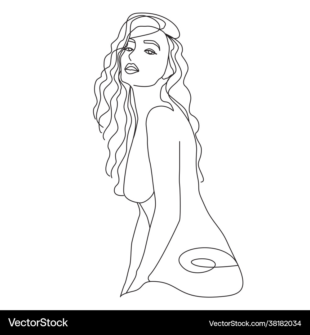 Elegant Girl Silhouette vector image