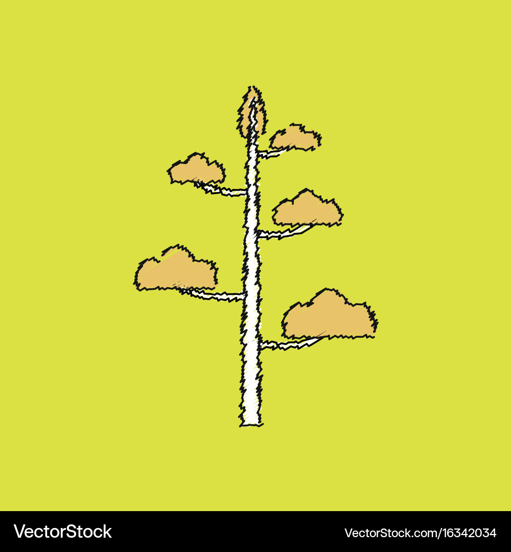 Flat shading style icon tree vector image