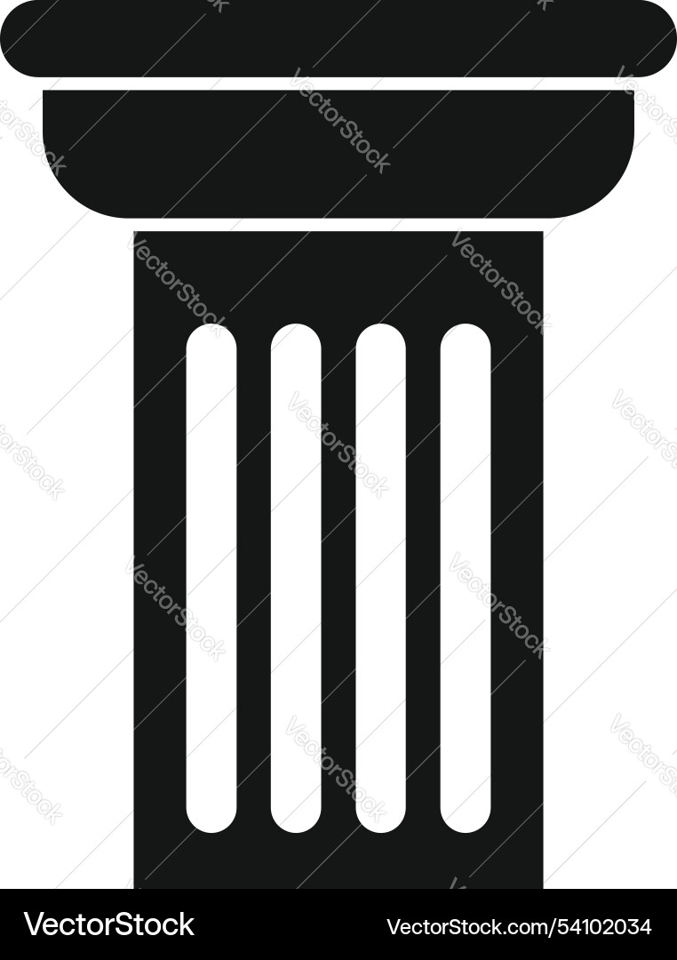 Fluted column with rounded top representing Fluted column with rounded top representing vector image