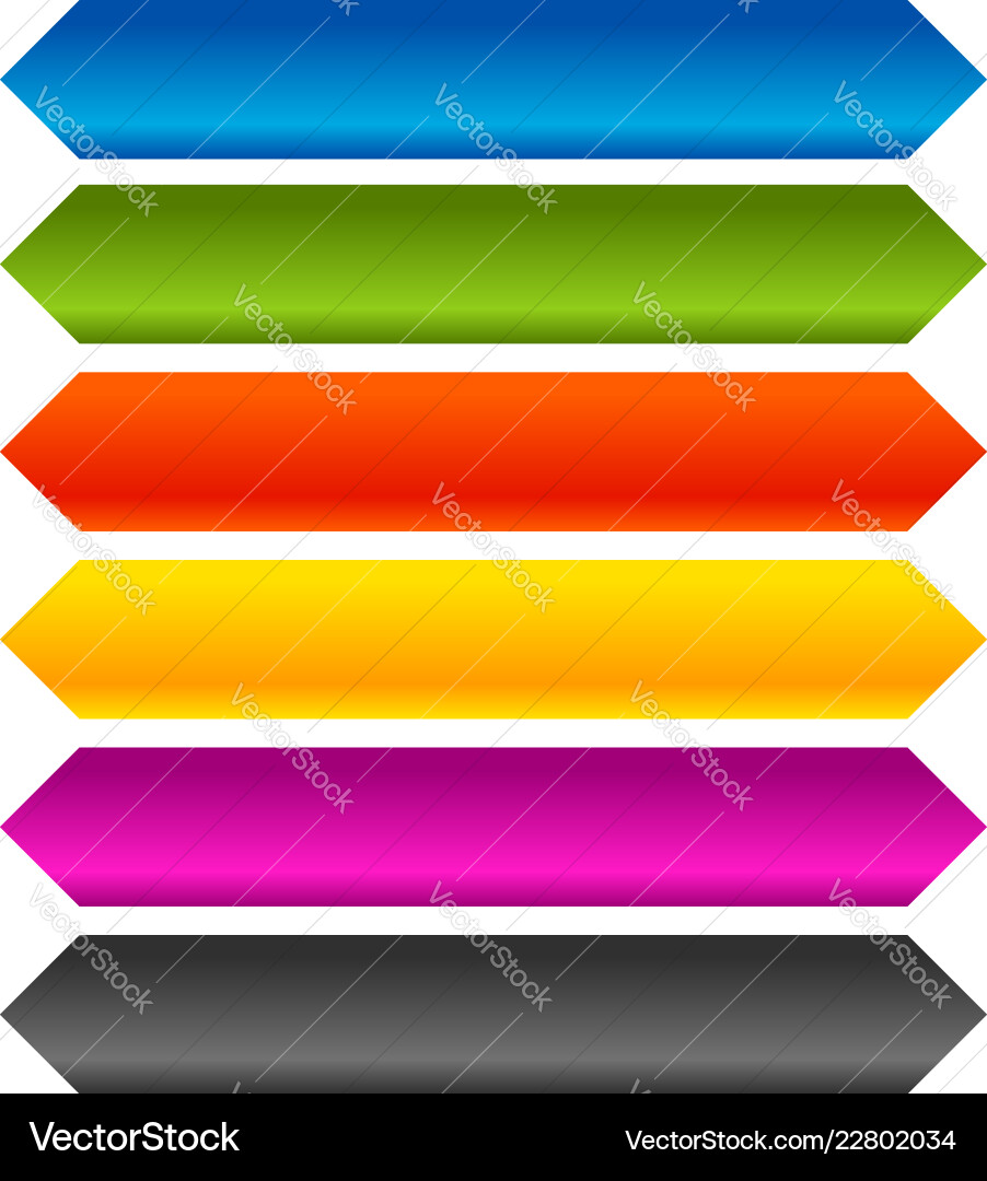 Horizontal banner button background set of 6 vector image