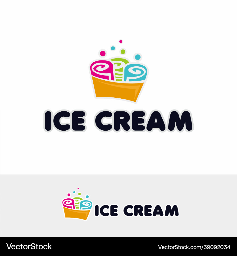 Ice Cream Logo Vorlage Designice Shop Ikone Ice Cream Logo Vorlage Designice Shop Ikone vektorbild