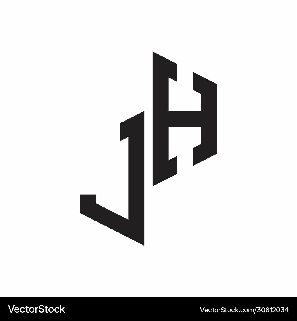 Jh initial letters logo monogram with up to down Jh initial letters logo monogram with up to down Vector Image