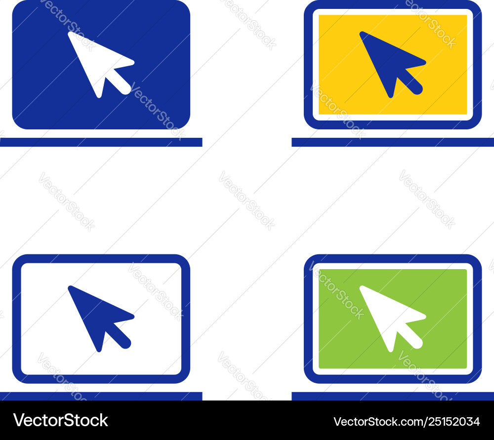 Laptop icon with a cursor Vector Image