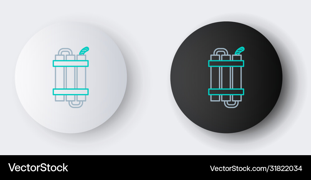 Line detonate dynamite bomb stick and timer clock Line detonate dynamite bomb stick and timer clock vector image