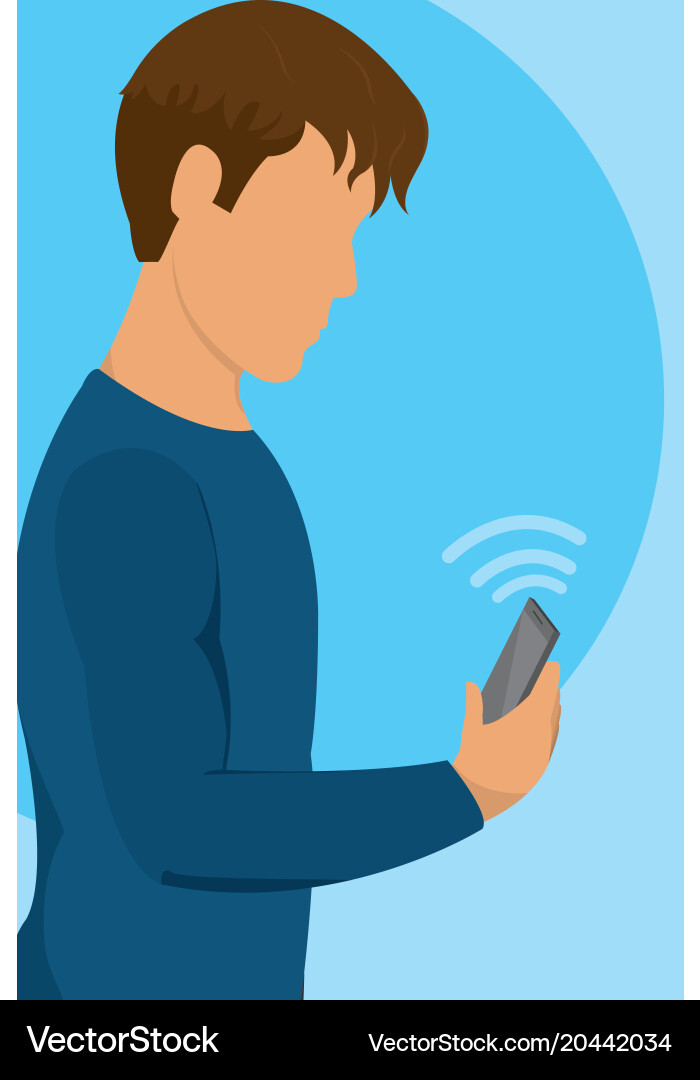 Man Using Wi-Fi Smartphone vector image