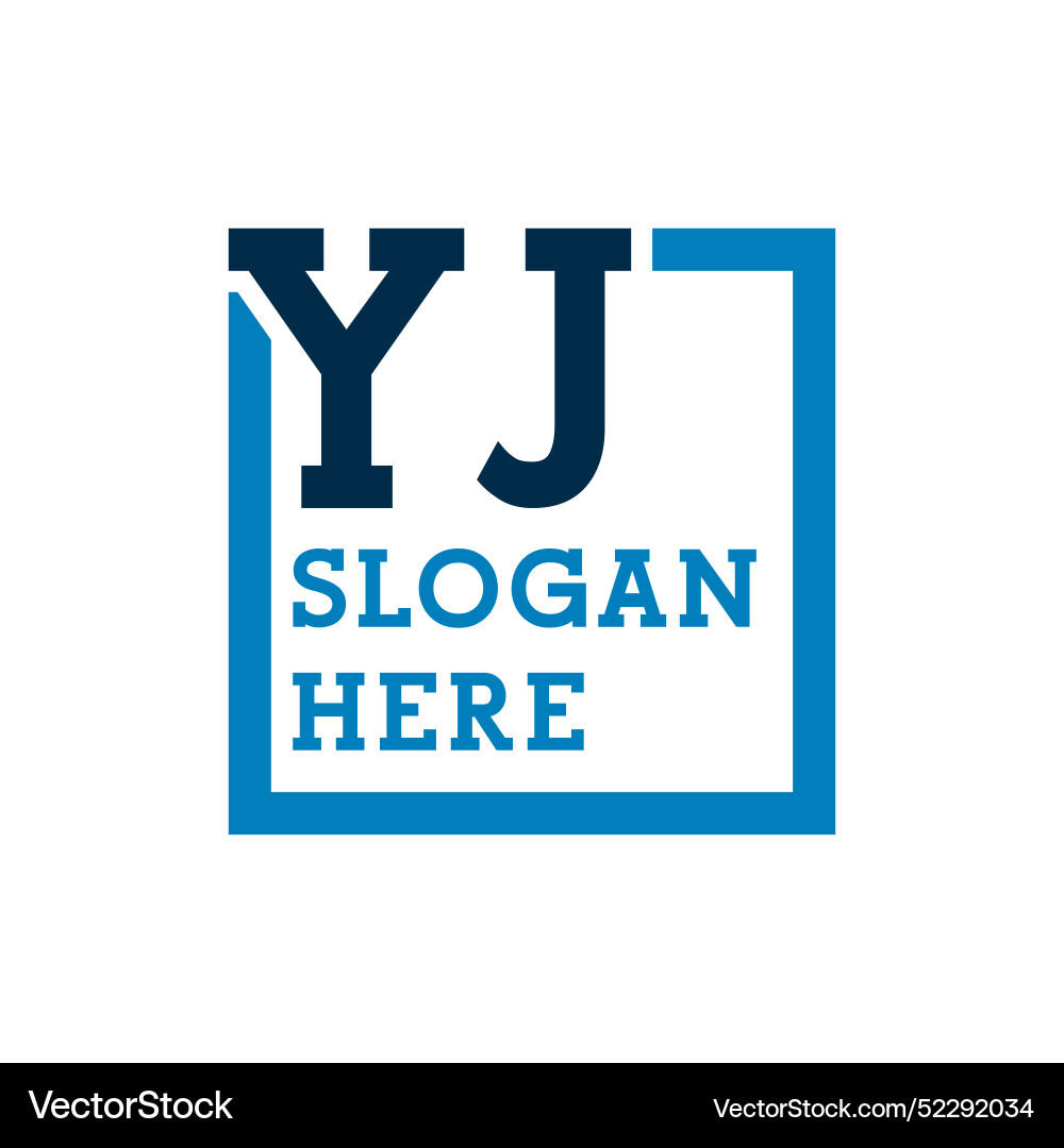 Minimal initials logo letters y and j yj initial Vector Image