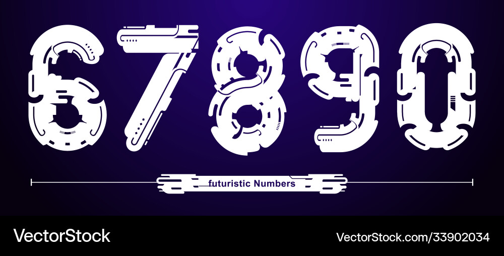Numbers typography font futuristic modern style Vector Image