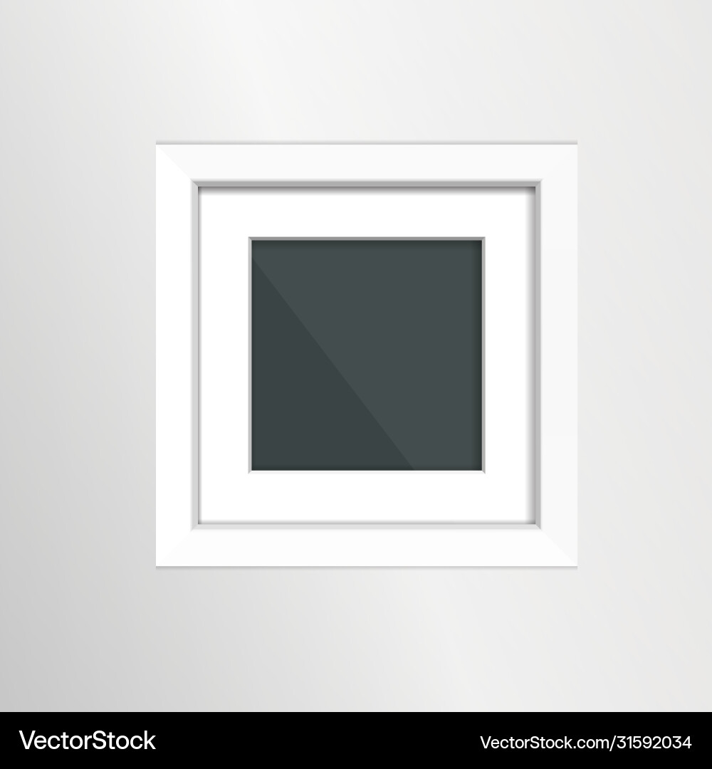 Photoframe mock up on wall simple white empty Vector Image
