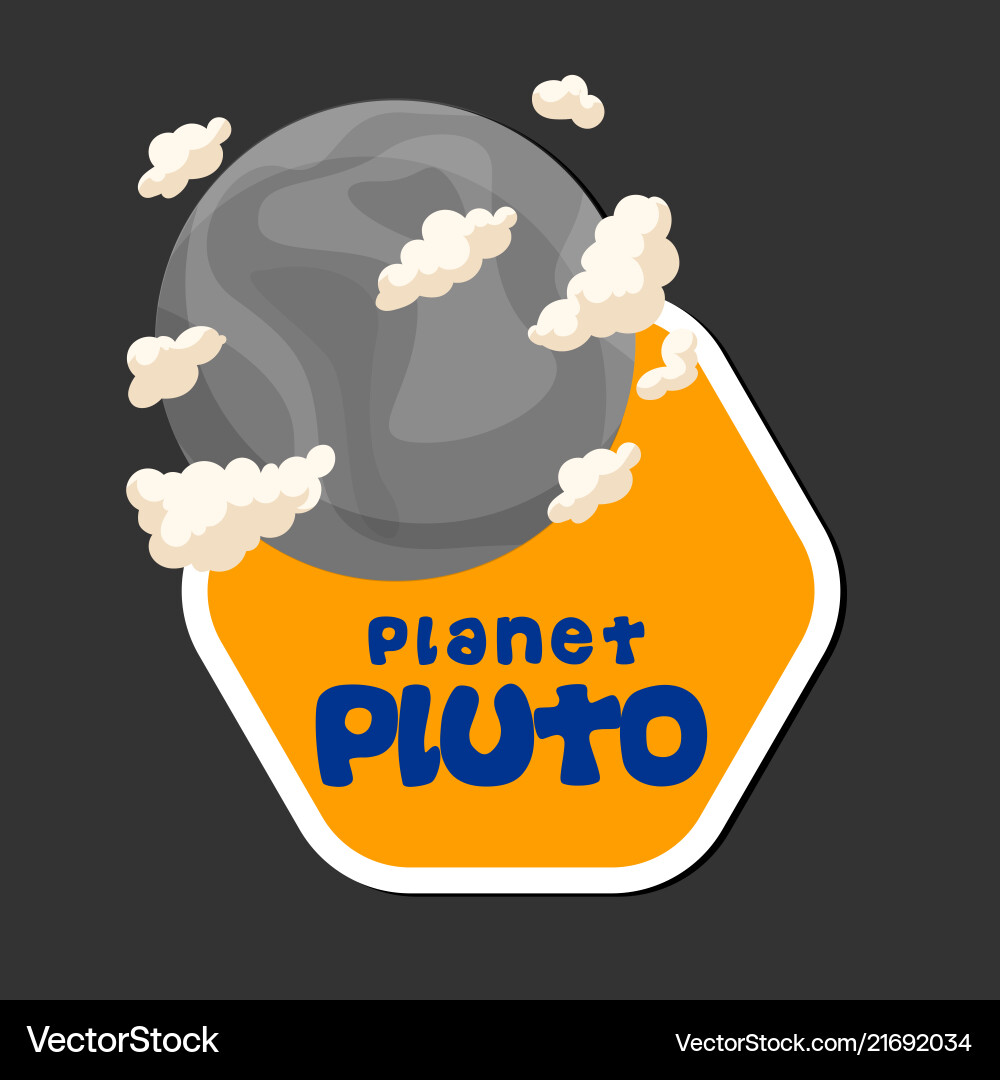 Planet pluto design hexagon frame background Vector Image