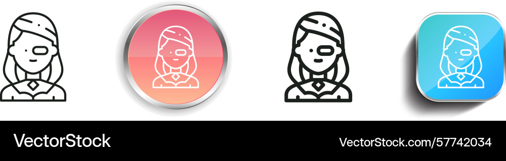 Princess icon thin linear regular and button Princess icon thin linear regular and button Vector Image