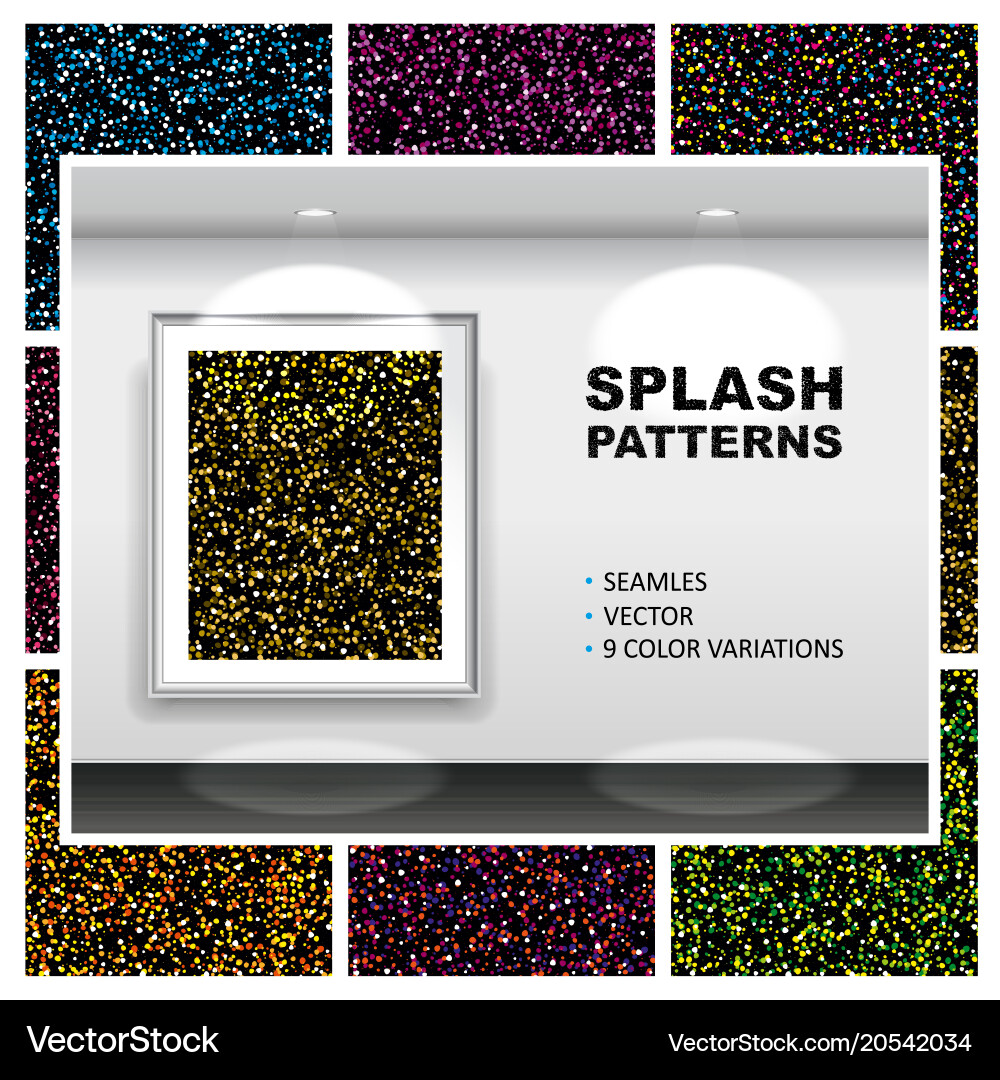 Seamless splash patterns set vector image