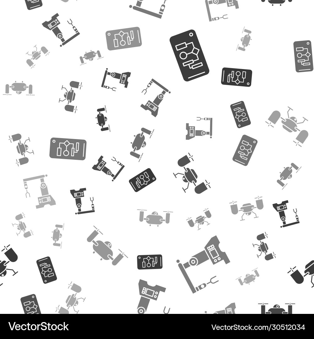 Set algorithm assembly line drone flying Set algorithm assembly line drone flying vector image