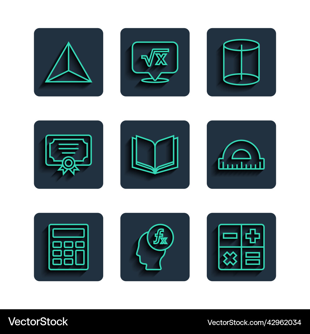 Set line calculator function mathematical symbol Set line calculator function mathematical symbol vector image