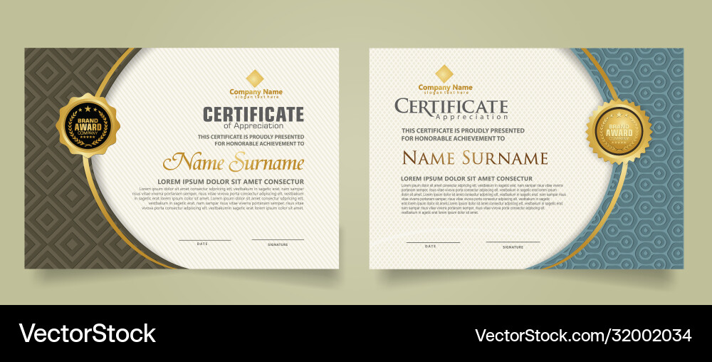 Set modern certificate template with dynamic Set modern certificate template with dynamic vector image