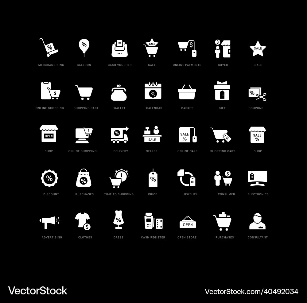 Set of simple icons black friday Set of simple icons black friday vector image