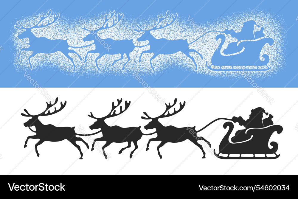 Snow spray stencil set for christmas santa claus Snow spray stencil set for christmas santa claus vector image
