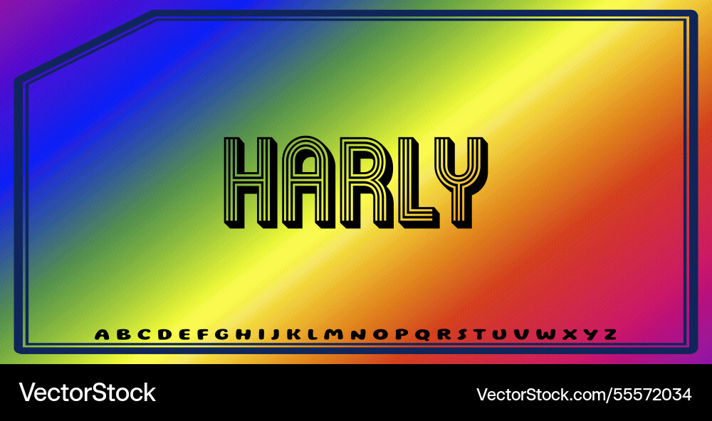Text effects with editable colors and abstract Vector Image