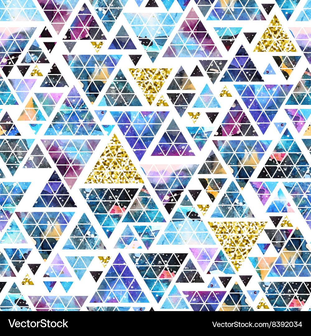 Triangular Watercolor Space Pattern vector image