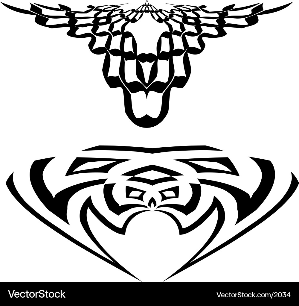 Tribal Wing Tattoos Vector Image
