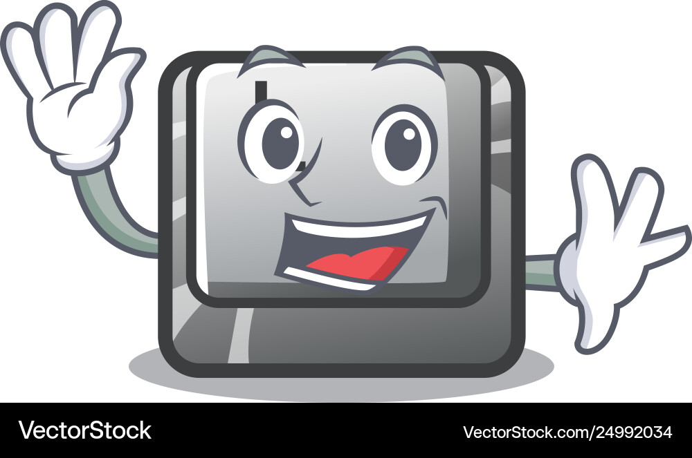 Waving button l in mascot shape Waving button l in mascot shape Vector Image