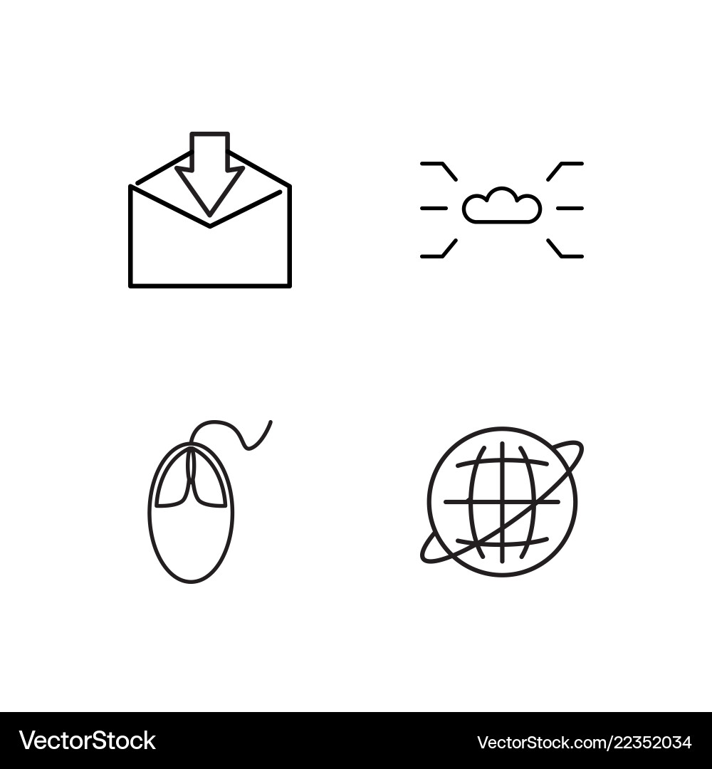 Web simple outlined icons set Vector Image