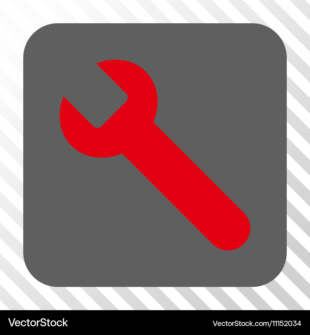 Wrench rounded square button vector image