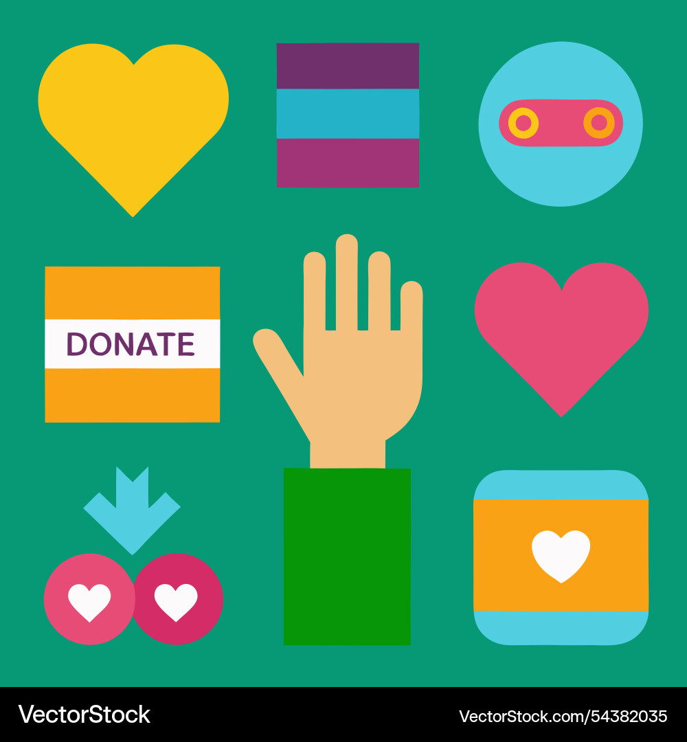 A visual layout with multiple donation Vector Image