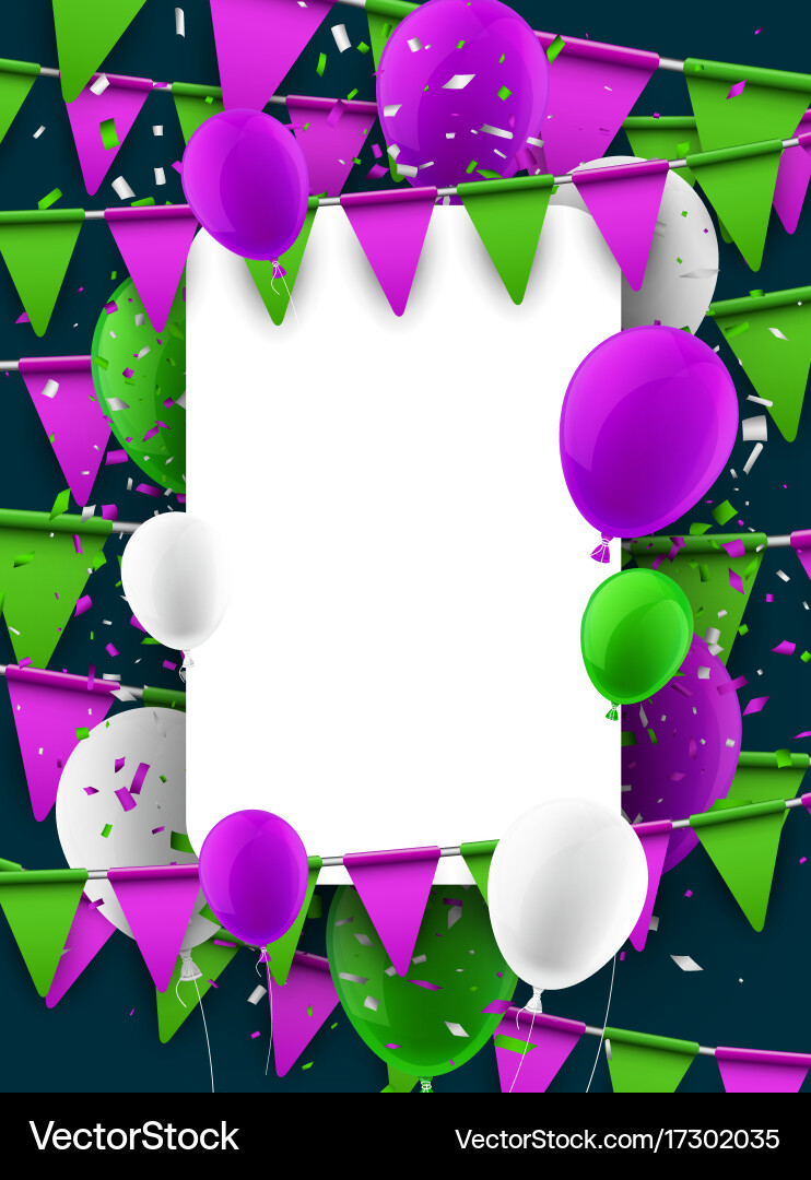 Background with flags and balloons Vector Image