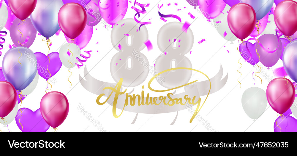 Balloons with confetti in background realistic Vector Image