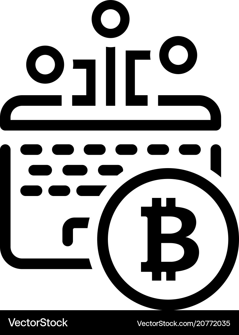 Bitcoin mining icon vector image