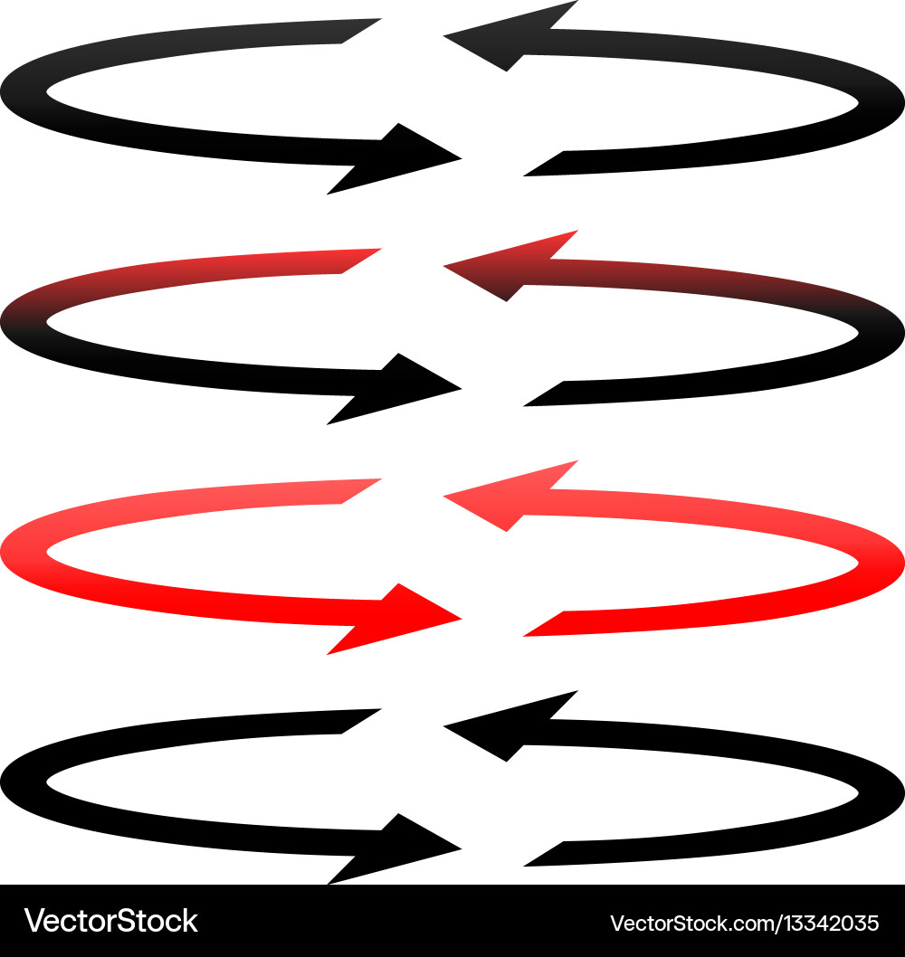 Black and red arrows with in flatness double Vector Image