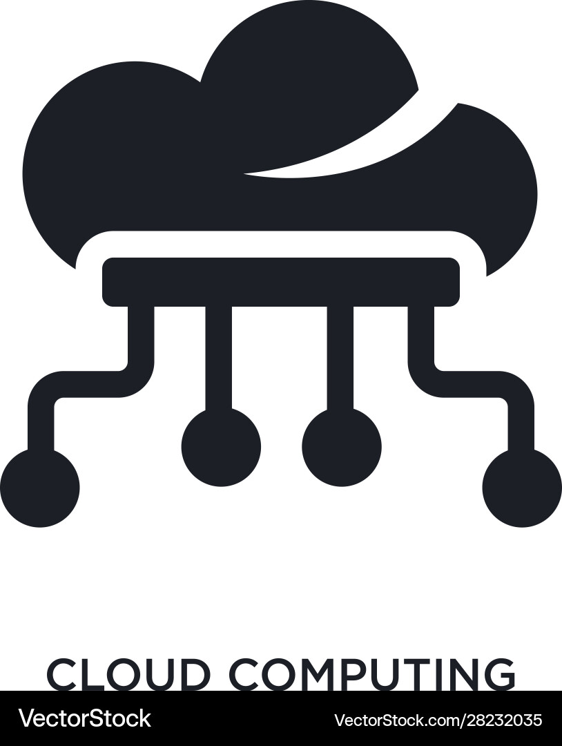 Black cloud computing isolated icon simple Vector Image