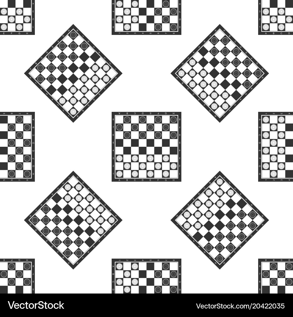 Board game of checkers icon seamless pattern Vector Image