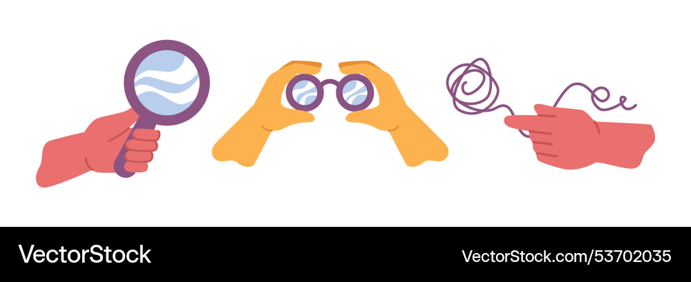 Brainstorming and searching concepts Brainstorming and searching concepts vector image