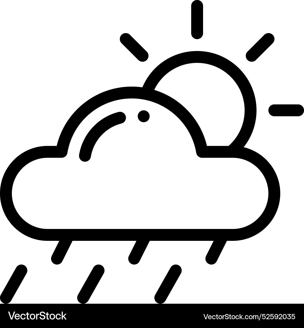 Cloudy icon thin linear style design isolated Cloudy icon thin linear style design isolated vector image