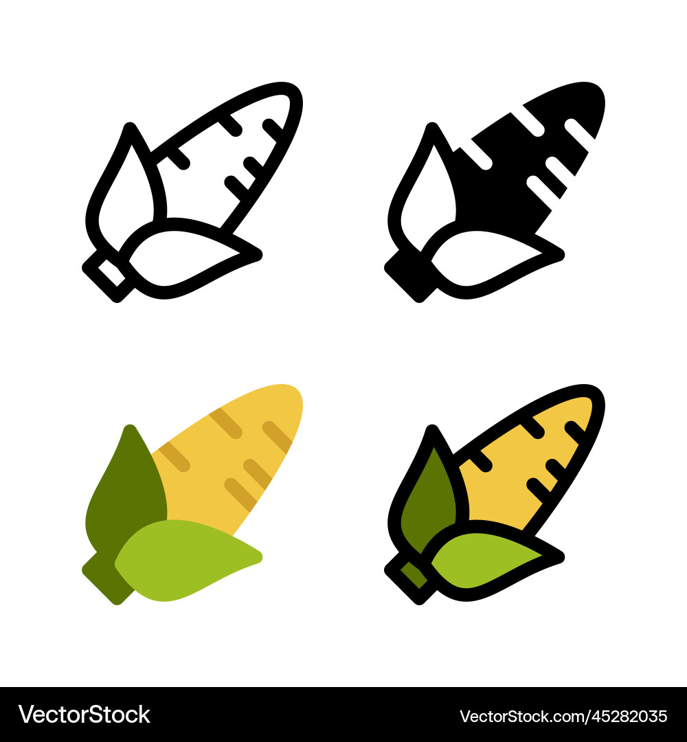 Corn food icon set bunte Karikatur Corn food icon set bunte Karikatur vektorbild